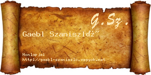 Gaebl Szaniszló névjegykártya
